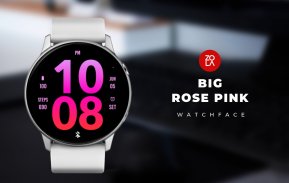 Big Rose Pink Watch Face screenshot 1