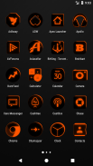 Flat Black and Orange Icon Pack v4.0 Free screenshot 1