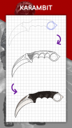 How to draw weapons step by step, drawing lessons screenshot 1