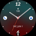 Green Red Analogue Watch Face