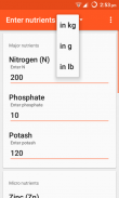 Fertilizer calculator n2f screenshot 3