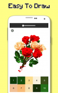 Rose Flowers Coloring Book, Color By Number Pixel screenshot 1