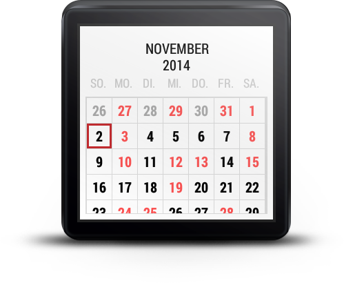 Calendar for clearance android wear