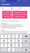 CCalc: Combinatorics screenshot 1