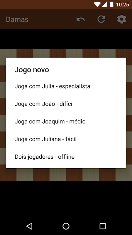 jogando DAMAS nível difícil no Smartphone Android