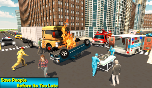 Heavy Ladder Fire Truck City Rescue 2019 screenshot 14