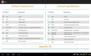 IIW-APP ISO 5817 Radiographs screenshot 2