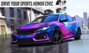 mô phỏng trôi và lái xe: trò chơi Honda Civic screenshot 3