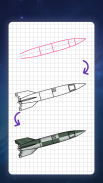 如何绘制火箭。 逐步绘画课程 screenshot 5
