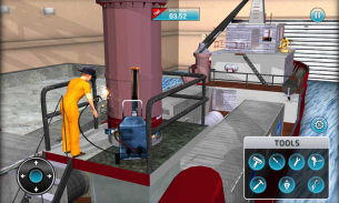 Crucero Barco Mecánico Simulador: Taller Garaje 3D screenshot 4
